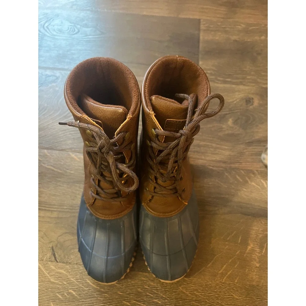 London Fog Women's Brown Leather‎ Duck Boots Waterproof Size 8